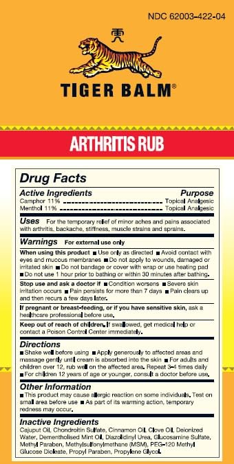 Tiger Balm Arthritis Rub 4 fl oz