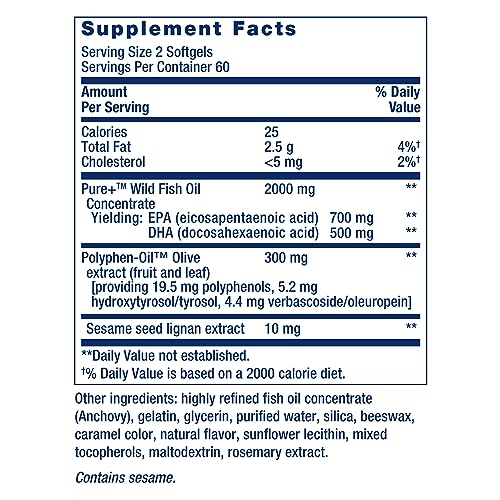 Super Omega-3 EPA/DHA Fish Oil, Lemon Flavor 120 Softgels