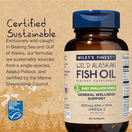 Wiley's Finest Wild Alaskan Fish Oil Easy Swallow Minis 60 Mini Softgels