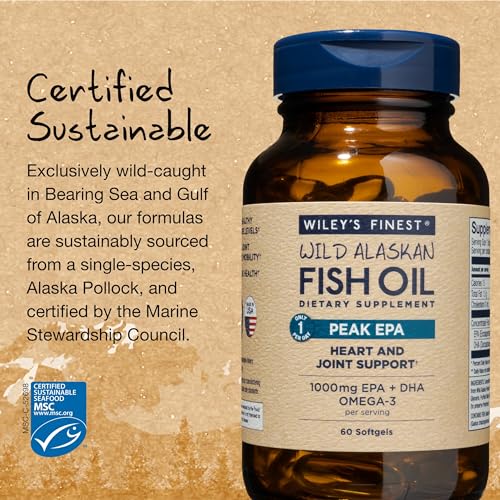 Wiley's Finest Wild Alaskan Fish Oil Peak EPA 60 Softgels