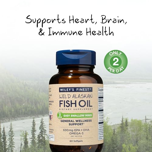 Wiley's Finest Wild Alaskan Fish Oil Easy Swallow Minis 60 Mini Softgels