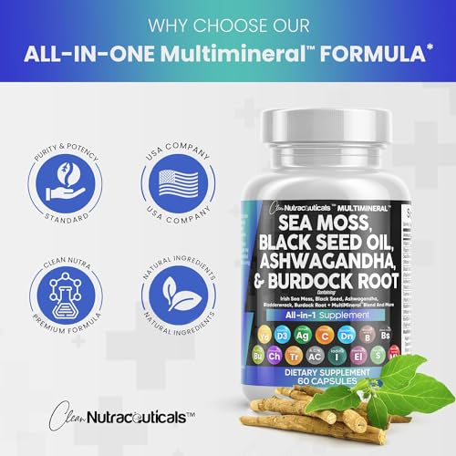 Clean Nutraceuticals Multi-Mineral with Sea Moss 60 Count