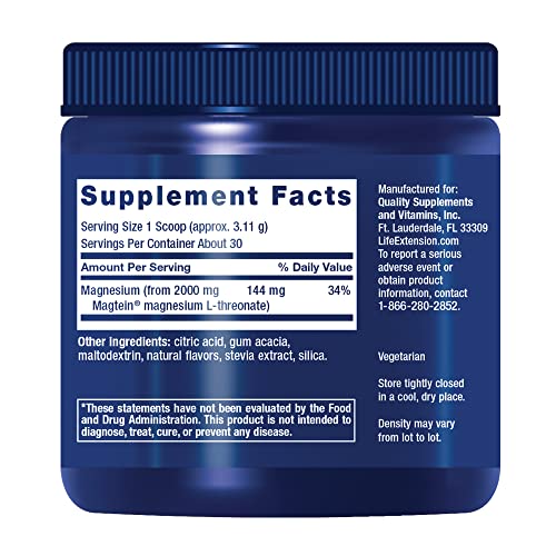 Life Extension Neuro-Mag Magnesium L-Threonate Powder Tropical Punch 30 Servings