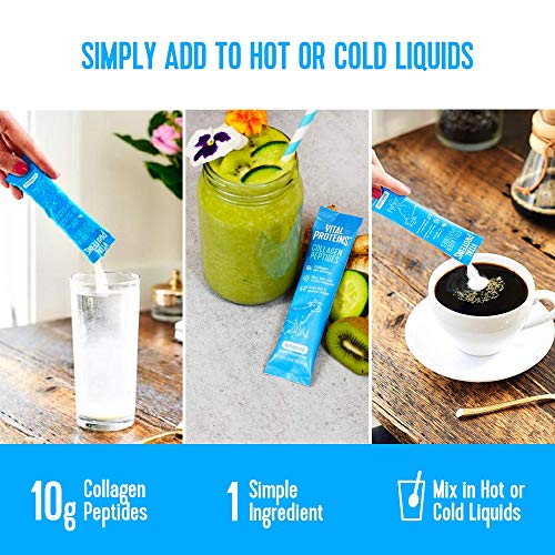 Vital Proteins Collagen Peptides Powder (Type I, III) Travel Packs Unflavored 20ct per Box