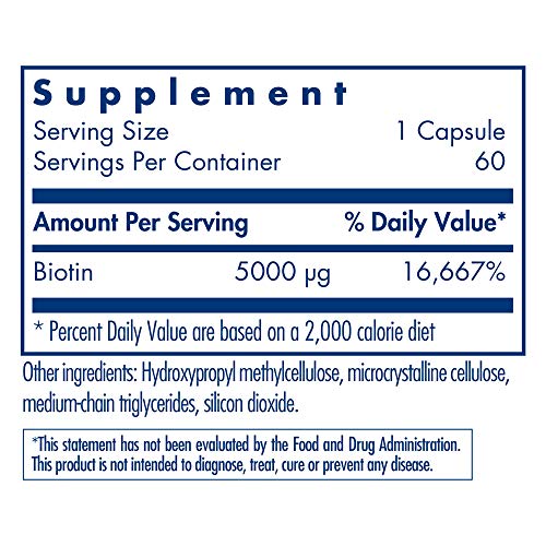 Allergy Research Group Biotin 5000, 60 Vegetarian Capsules