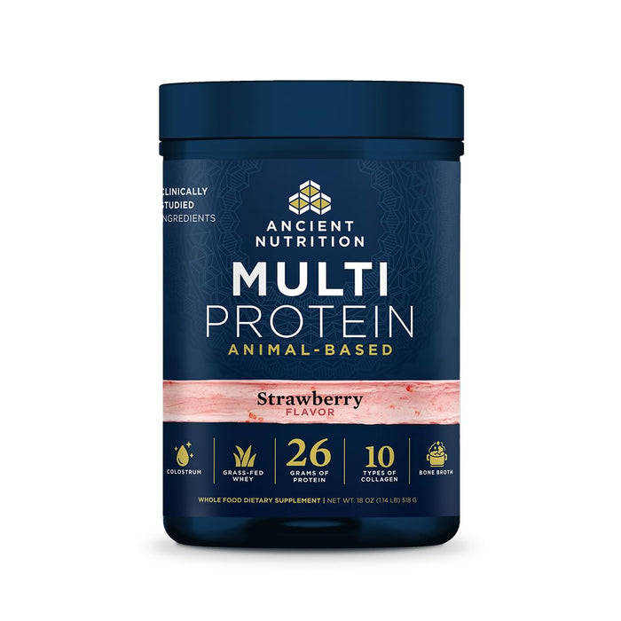 Ancient Nutrition Multi Protein Animal Based Powder - Strawberry, 15 Servings