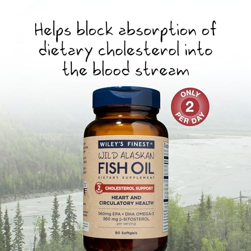 Wiley's Finest Wild Alaskan Fish Oil Cholesterol Support 90 Softgels