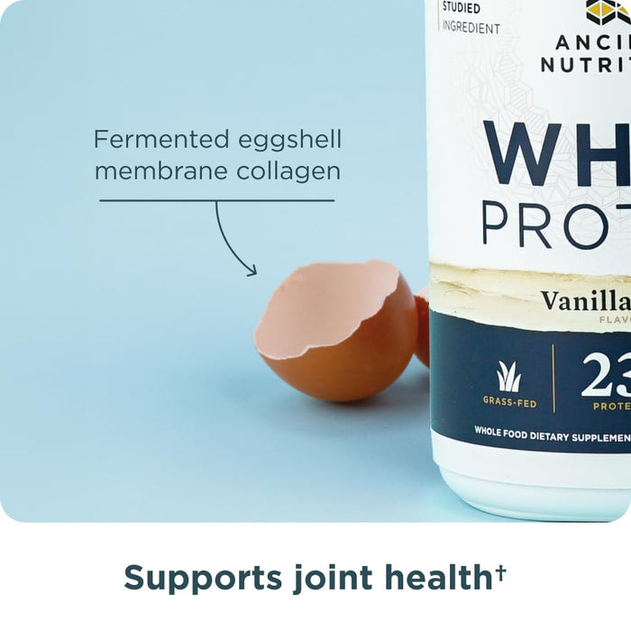 Ancient Nutrition Grass Fed Whey Protein, Vanilla Bean, 23g Protein, 20 Servings