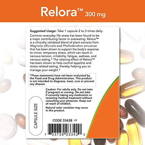NOW Supplements, Relora 300 mg 60 Veg Capsules
