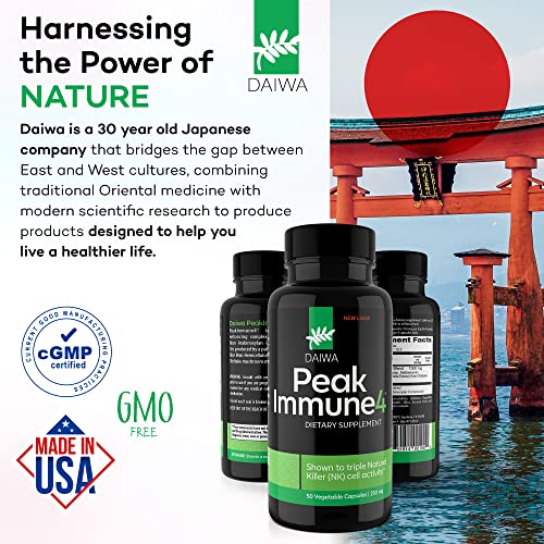 Daiwa PeakImmune4 - Natural Immune Support Supplement 50 Veg Capsules