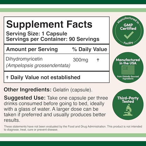 Dihydromyricetin (DHM) 300mg -90 Capsules