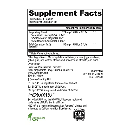 XYMOGEN ProbioMax Daily -30 Billion CFU Probiotic 60 Capsules