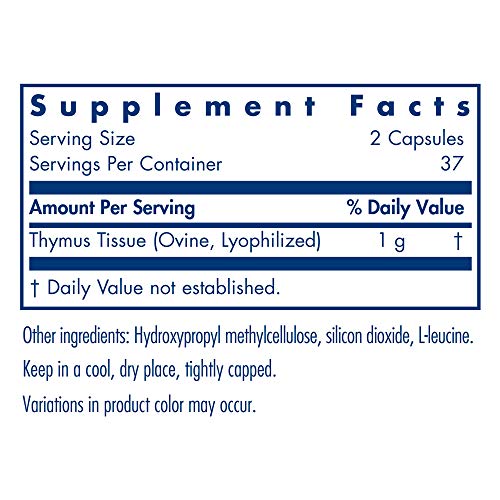 Allergy Research Group - Thymus - Natural Glandular, Immune Support - 75 Vegicaps