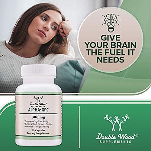 Double Wood Supplements Alpha GPC Choline Capsules 60 Count