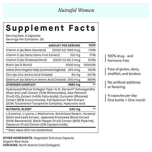 Nutrafol Women's Hair Growth Supplements 2 Refill Pouches 2 mo supply