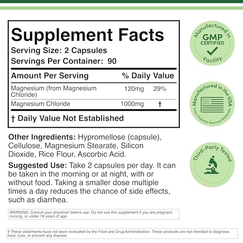 Double Wood Supplements Magnesium Chloride - 180 Capsules