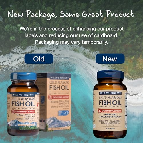 Wiley's Finest Wild Alaskan Fish Oil Cholesterol Support 90 Softgels