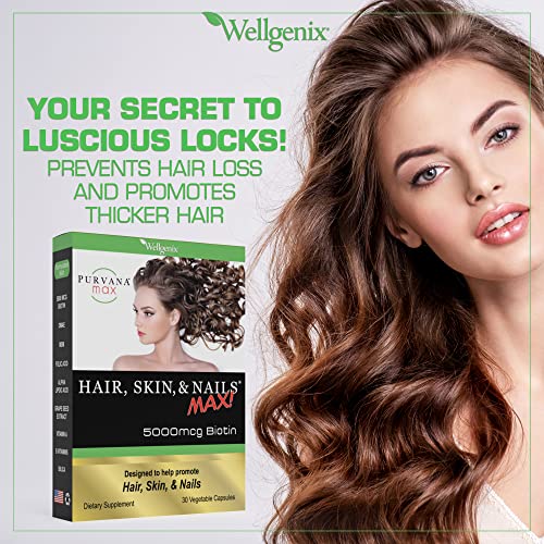 Wellgenix Purvana Max Hair, Skin, and Nails Vitamin 30 Capsules