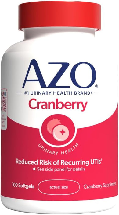 AZO Cranberry Urinary Tract Health Supplement 100 Softgels
