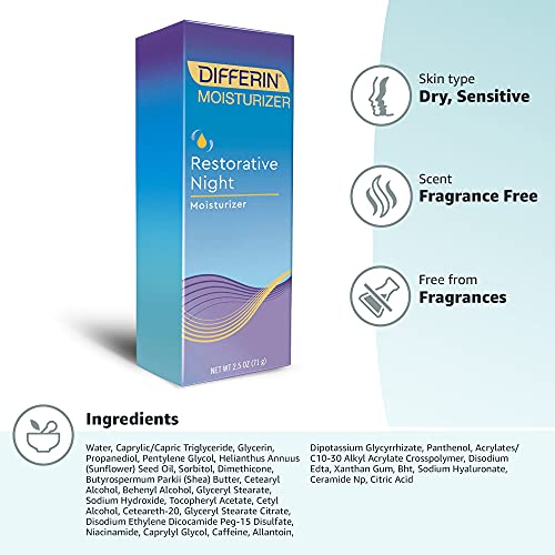 Differin Night Cream with Hyaluronic Acid 2.5 oz