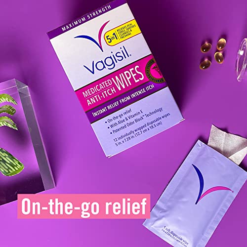 3 Pack Vagisil Anti-Itch Medicated Feminine Intimate Wipes 12 Wipes Maximum Strength