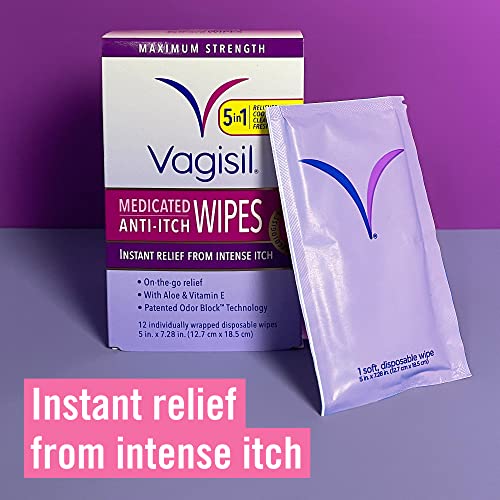 3 Pack Vagisil Anti-Itch Medicated Feminine Intimate Wipes 12 Wipes Maximum Strength