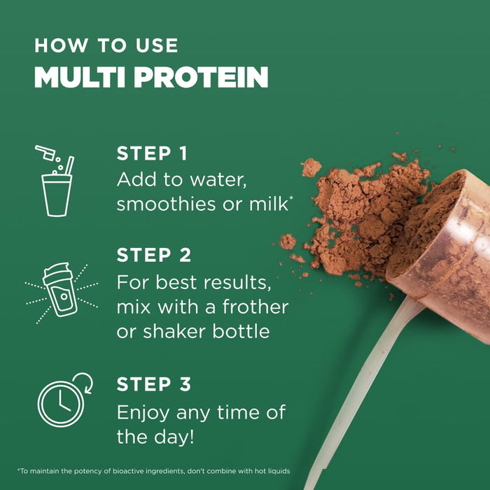 Ancient Nutrition Organic Multi Protein Plant Based Powder -  Chocolate -15 Servings