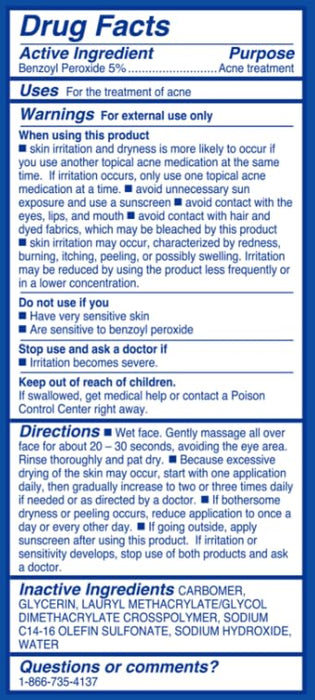 Differin Acne Face Wash Deep Cleanser with 5% Benzoyl Peroxide 4 oz