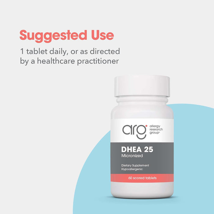 Allergy Research Group - DHEA 50 mg - 60 Scored Tablets
