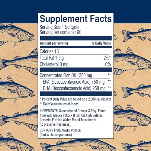 Wiley's Finest Wild Alaskan Fish Oil Peak EPA 60 Softgels