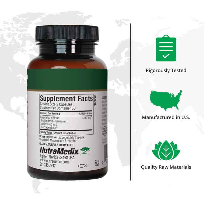 NutraMedix Serrapeptase with Inulin, 120 Capsules