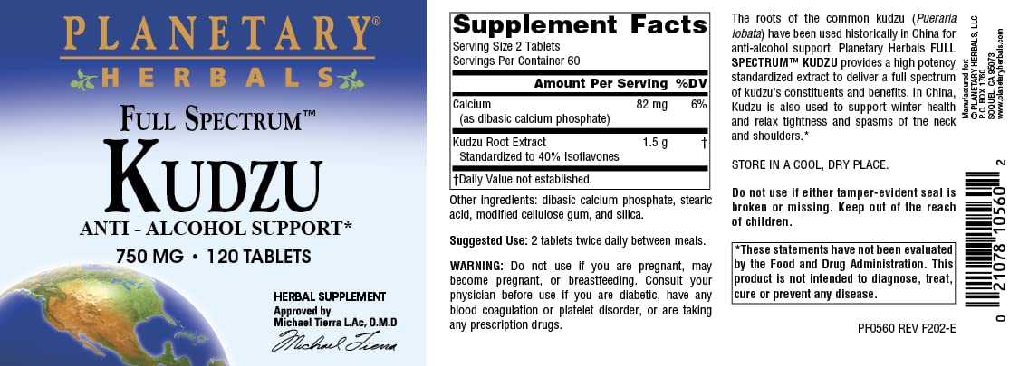 Planetary Herbals Full Spectrum Kudzu 120 Tablets