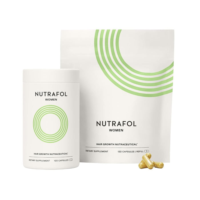 Nutrafol Suplemento para el crecimiento del cabello para mujer Clínicamente probado para cabello visiblemente más grueso y fuerte (suministro de 2 meses [botellas])