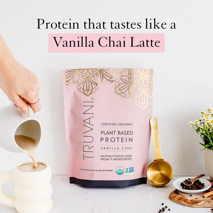 Truvani Plant Based Protein Powder - Vanilla Chai 20 Servings