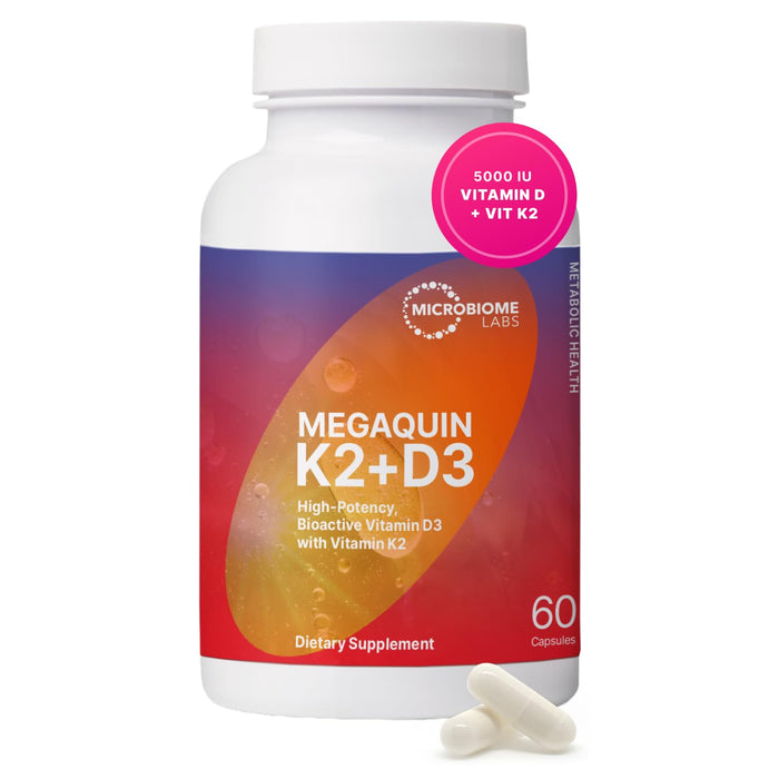 Microbiome Labs MegaQuin D3 + K2 - 60 Capsules