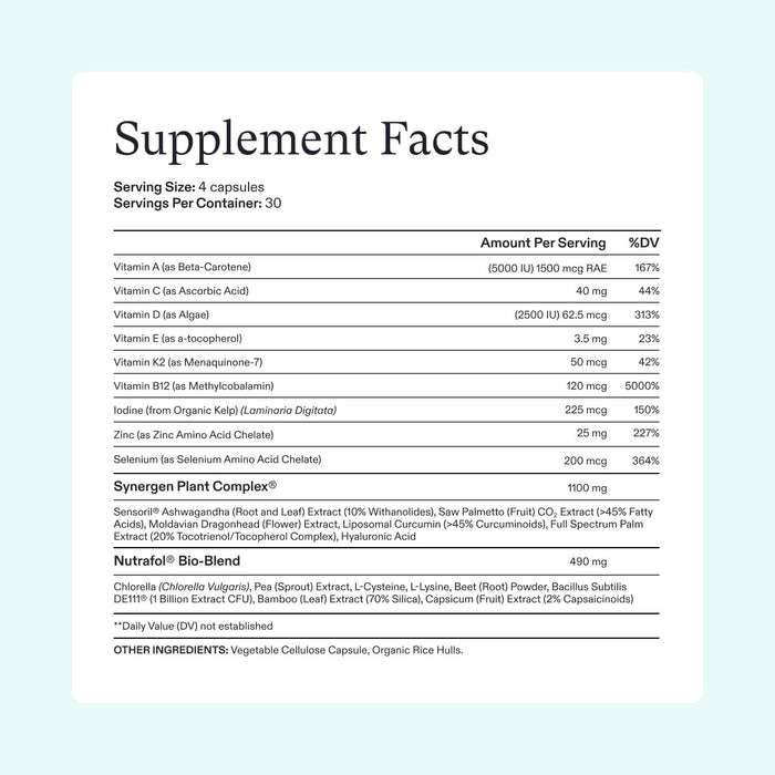 Nutrafol Women's Vegan Hair Supplements 120 Caps