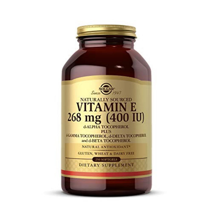 Solgar Vitamin E 268 mg (400 IU), 250 Mixed Softgels - Natural Antioxidant