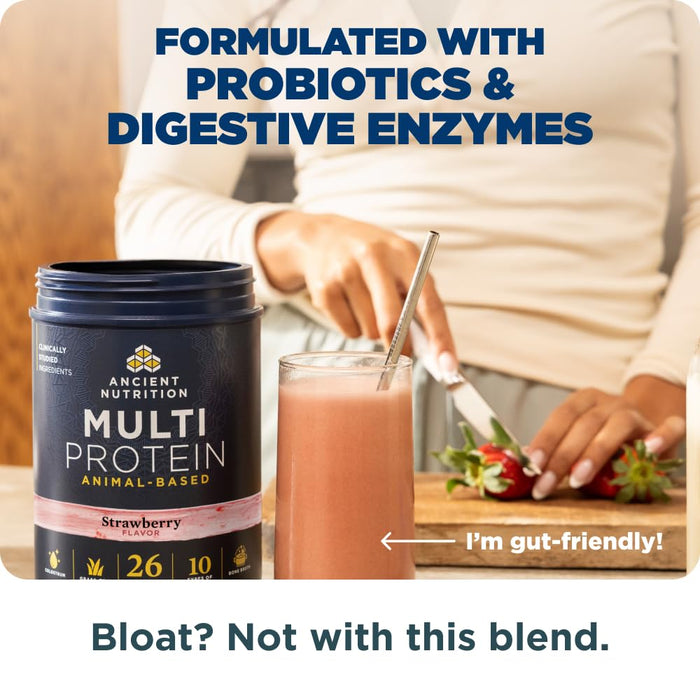 Ancient Nutrition Multi Protein Animal Based Powder - Strawberry, 15 Servings