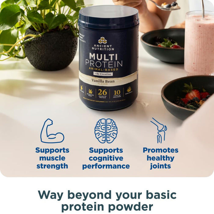Ancient Nutrition Multi Protein Animal Powder - Vanilla Bean, 15 Servings
