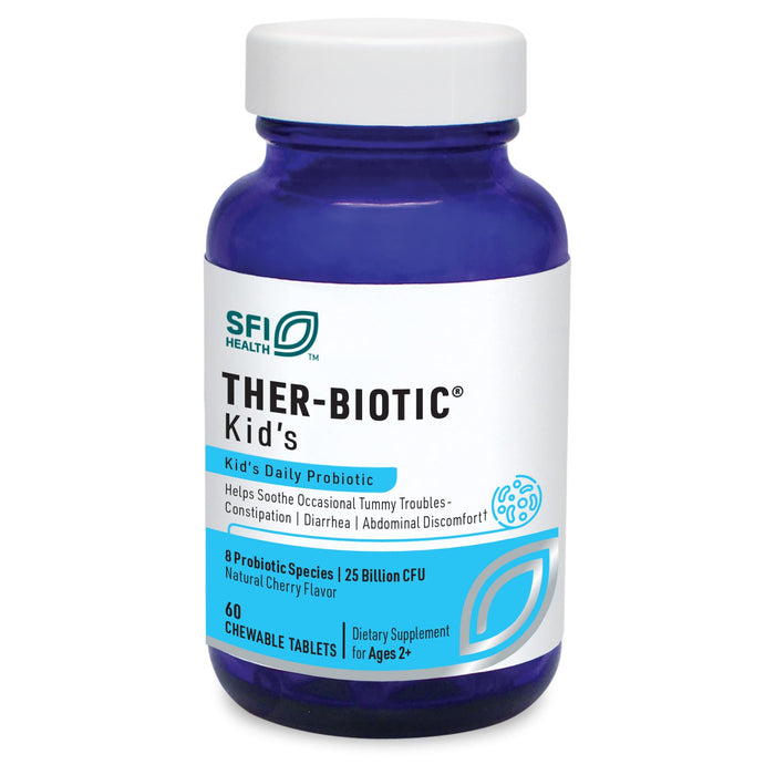 Klaire Labs SFI Health Ther-Biotic Kids Probiotic Chewables - 60 Chewable Tablets Cherry-Flavored