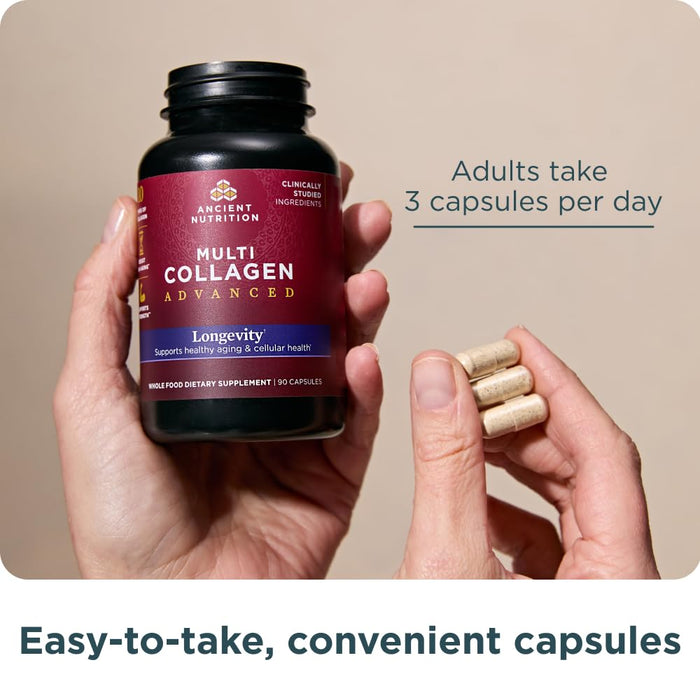 Ancient Nutrition Multi Collagen Advanced Longevity 90 Count