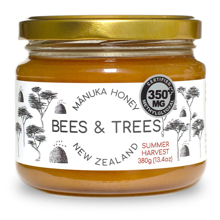 Bees & Trees 100% Pure Monofloral New Zealand Manuka Honey 350+ MGO 13.4 OZ