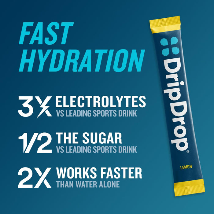 DripDrop Hydration - Bold Variety Pack Watermelon, Berry, Lemon, Orange 16 Sticks