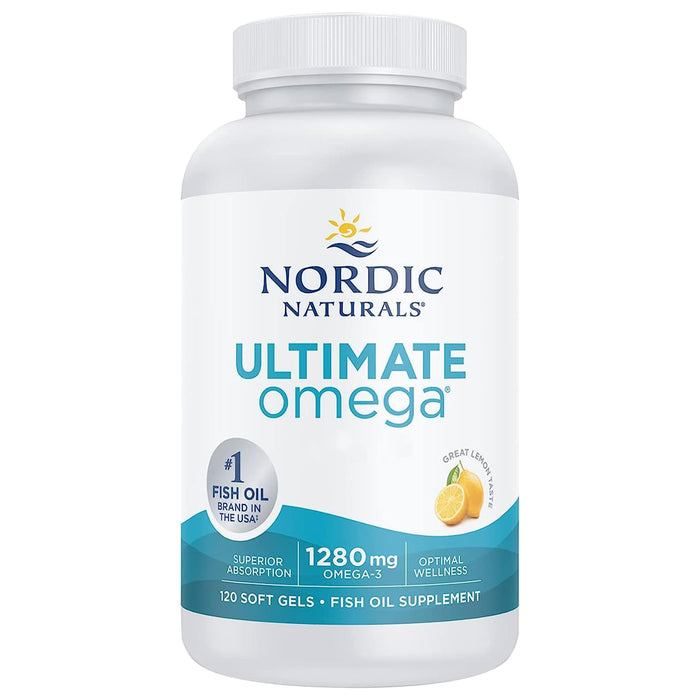 Nordic Naturals Ultimate Omega-3, 1280mg, Zitronengeschmack, hochdosiert, 120 Weichkapseln, laborgetestet, sojafrei, ohne Gentechnik