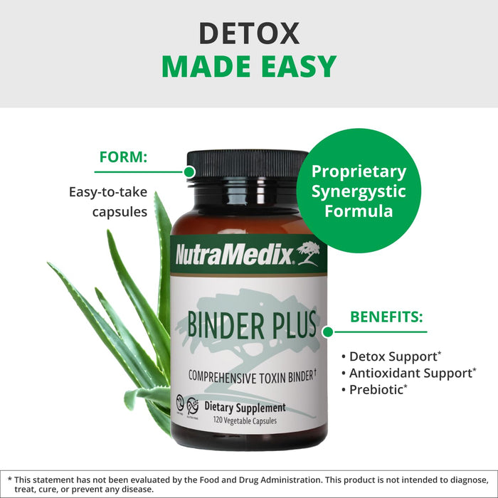 NutraMedix Binder Plus Toxin Binder & Detoxifier - 120 Capsules