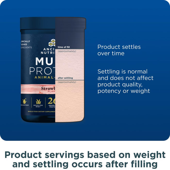 Ancient Nutrition Multi Protein Animal Based Powder - Strawberry, 15 Servings