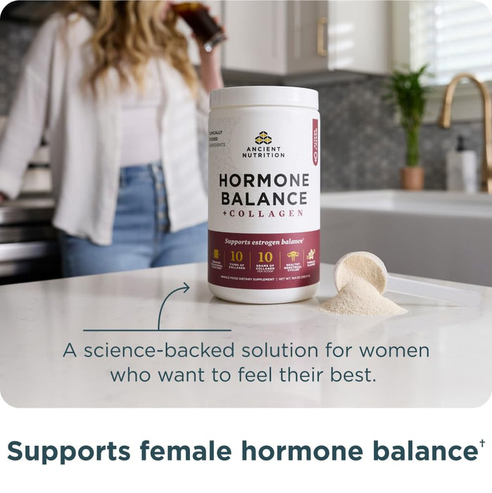 Ancient Nutrition Hormone Balance + Hydrolyzed Collagen Peptides Powder
