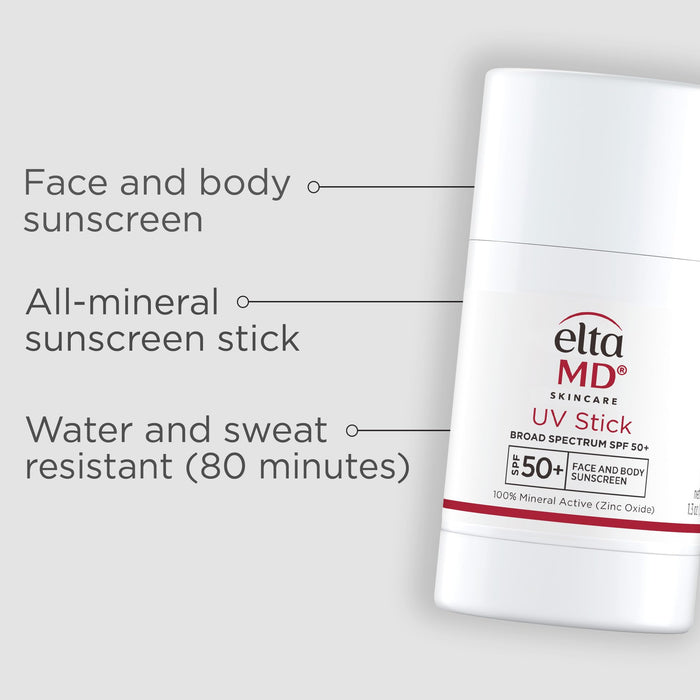 EltaMD UV Stick Sunscreen for Face and Body, Mineral SPF 50+ Sensitive Skin, 1.3 oz