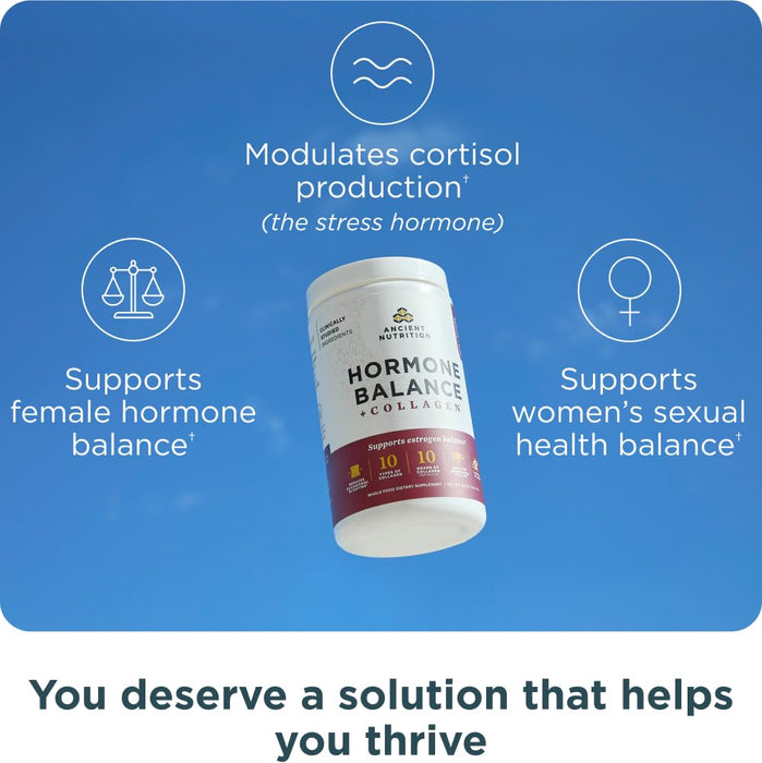 Ancient Nutrition Hormone Balance + Hydrolyzed Collagen Peptides Powder