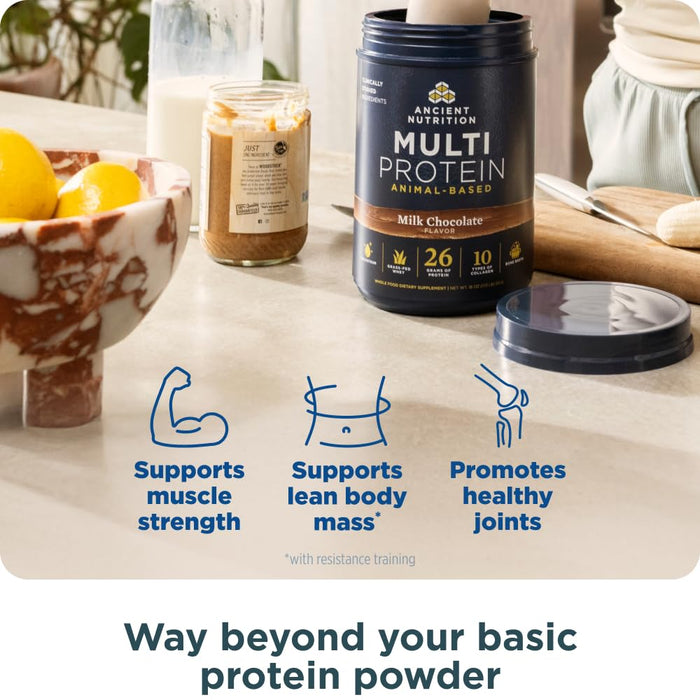 Ancient Nutrition Multi Protein Animal Based Powder - Milk Chocolate - 15 Servings